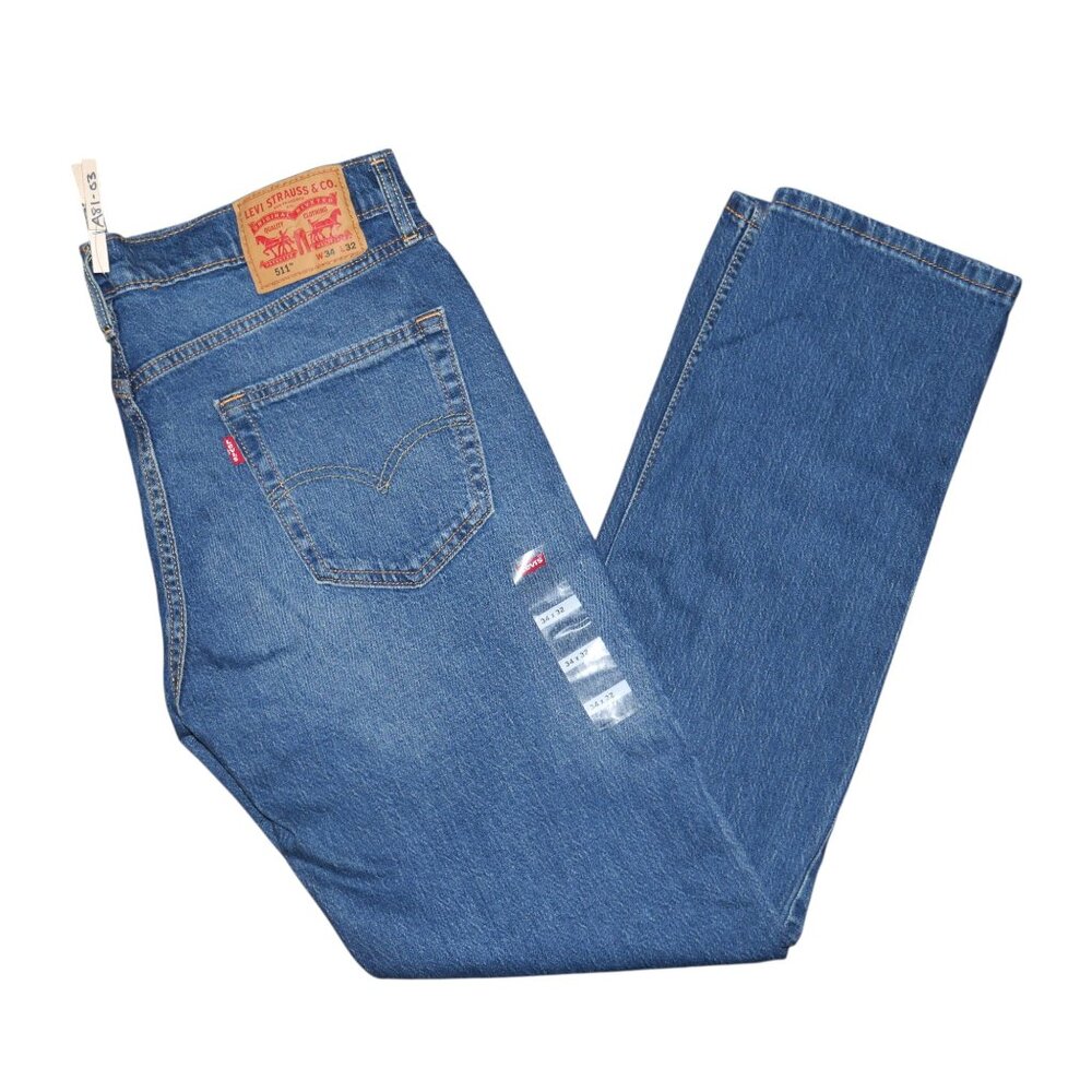 Levi's 511 Slim Fit Jeans Men's Size 34x32 Stretch Denim Dark Wash NWT
